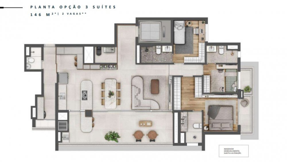 Op��o - 3 su�tes